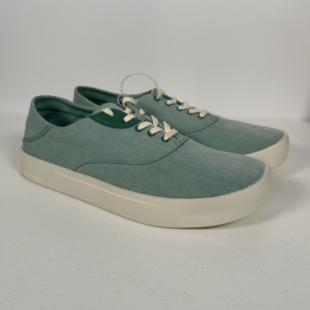 OluKai Tradewind Shoes Mens Size 10.5 Green Canvas Casual Comfort Sneakers NEW